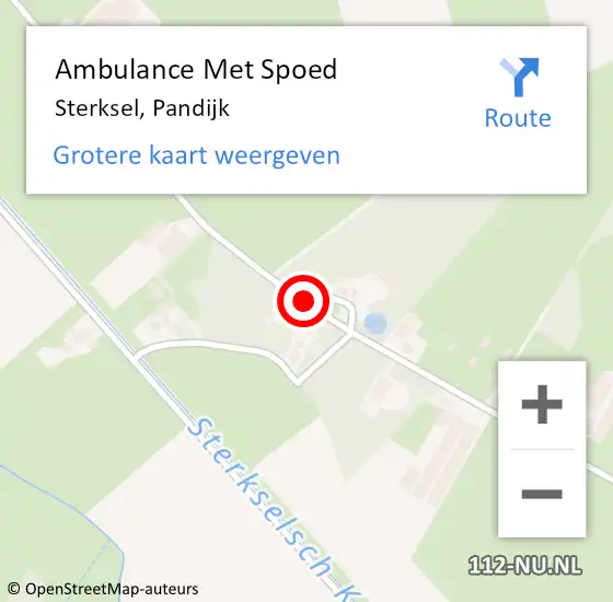 Locatie op kaart van de 112 melding: Ambulance Met Spoed Naar Sterksel, Pandijk op 12 juli 2020 14:38