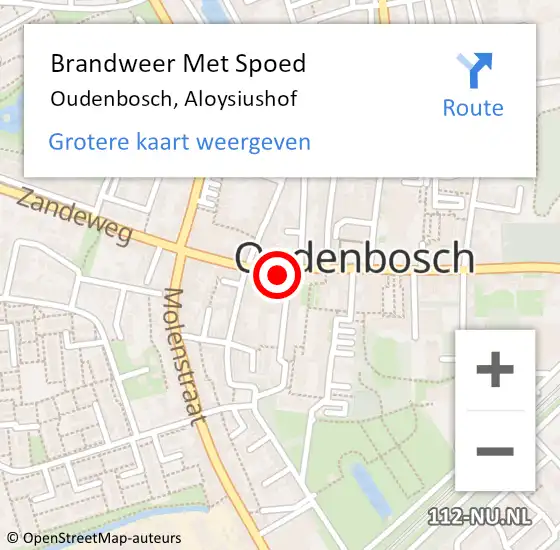 Locatie op kaart van de 112 melding: Brandweer Met Spoed Naar Oudenbosch, Aloysiushof op 12 mei 2014 13:21