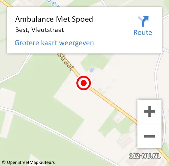 Locatie op kaart van de 112 melding: Ambulance Met Spoed Naar Best, Vleutstraat op 12 juli 2020 15:22