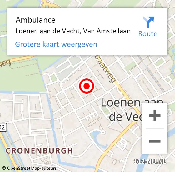 Locatie op kaart van de 112 melding: Ambulance Loenen aan de Vecht, Van Amstellaan op 12 mei 2014 13:29