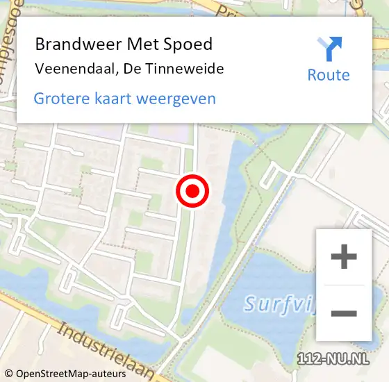 Locatie op kaart van de 112 melding: Brandweer Met Spoed Naar Veenendaal, De Tinneweide op 12 juli 2020 17:06
