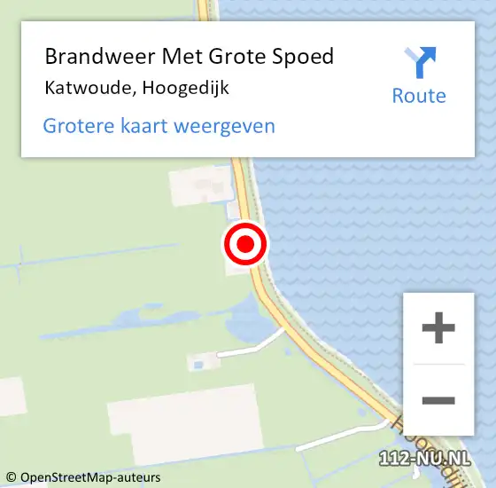 Locatie op kaart van de 112 melding: Brandweer Met Grote Spoed Naar Katwoude, Hoogedijk op 12 juli 2020 18:21