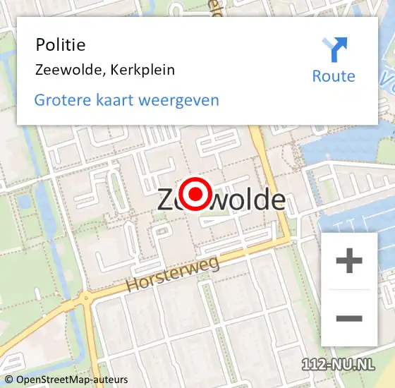 Locatie op kaart van de 112 melding: Politie Zeewolde, Kerkplein op 13 juli 2020 00:04