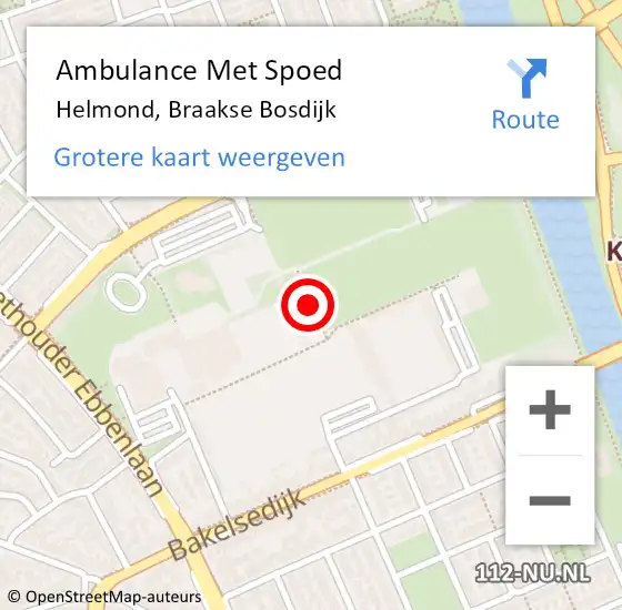 Locatie op kaart van de 112 melding: Ambulance Met Spoed Naar Helmond, Braakse Bosdijk op 13 juli 2020 05:09