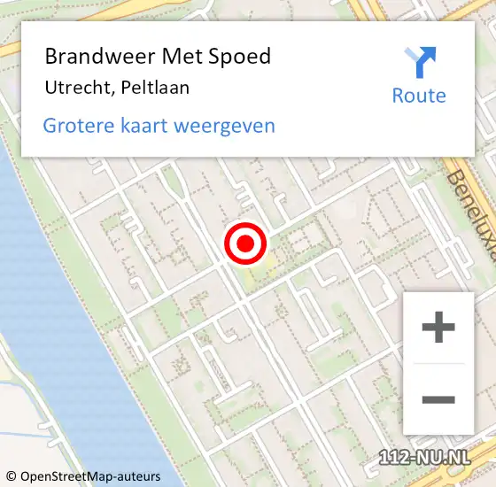 Locatie op kaart van de 112 melding: Brandweer Met Spoed Naar Utrecht, Peltlaan op 13 juli 2020 08:27