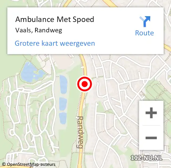 Locatie op kaart van de 112 melding: Ambulance Met Spoed Naar Vaals, Randweg op 13 juli 2020 10:03