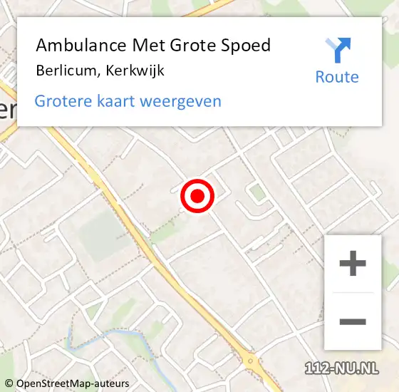 Locatie op kaart van de 112 melding: Ambulance Met Grote Spoed Naar Berlicum, Kerkwijk op 13 juli 2020 10:10