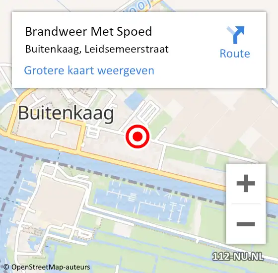 Locatie op kaart van de 112 melding: Brandweer Met Spoed Naar Buitenkaag, Leidsemeerstraat op 13 juli 2020 11:00