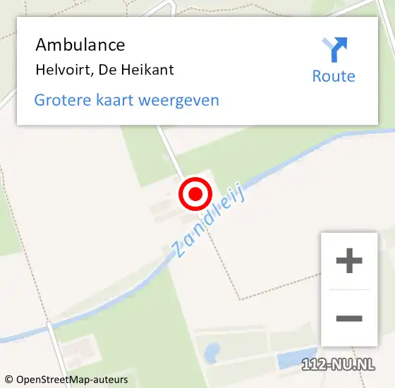 Locatie op kaart van de 112 melding: Ambulance Helvoirt, De Heikant op 12 mei 2014 14:45