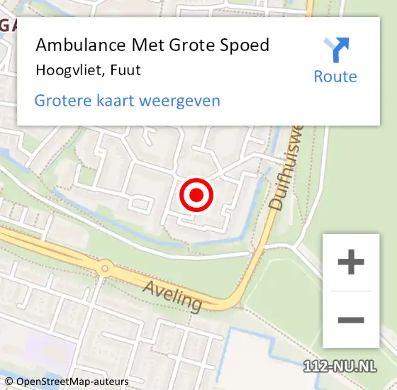 Locatie op kaart van de 112 melding: Ambulance Met Grote Spoed Naar Hoogvliet, Fuut op 13 juli 2020 11:29