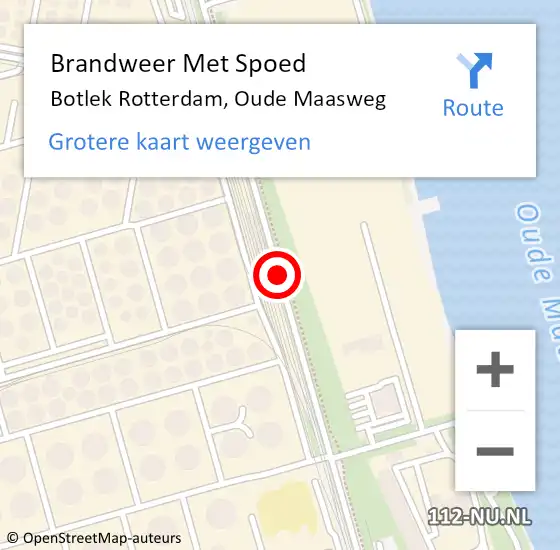 Locatie op kaart van de 112 melding: Brandweer Met Spoed Naar Botlek Rotterdam, Oude Maasweg op 13 juli 2020 12:53