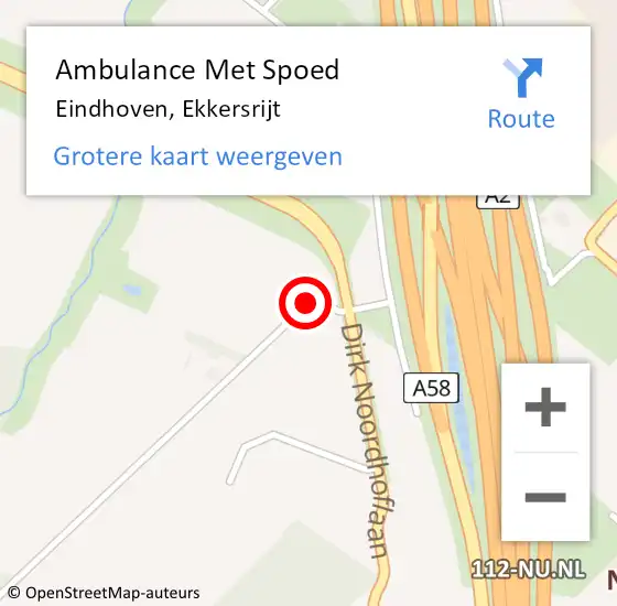 Locatie op kaart van de 112 melding: Ambulance Met Spoed Naar Eindhoven, Ekkersrijt op 13 juli 2020 13:00