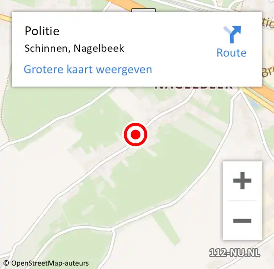 Locatie op kaart van de 112 melding: Politie Schinnen, Nagelbeek op 13 juli 2020 13:11