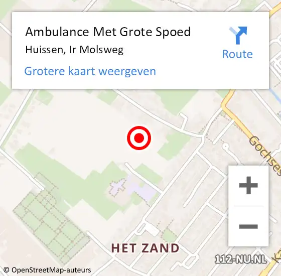 Locatie op kaart van de 112 melding: Ambulance Met Grote Spoed Naar Huissen, Ir Molsweg op 13 juli 2020 14:39