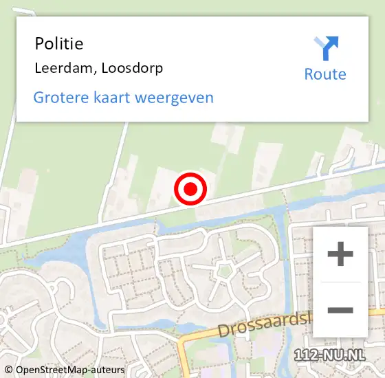 Locatie op kaart van de 112 melding: Politie Leerdam, Loosdorp op 13 juli 2020 15:19