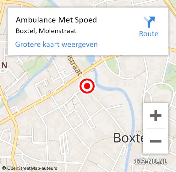 Locatie op kaart van de 112 melding: Ambulance Met Spoed Naar Boxtel, Molenstraat op 13 juli 2020 18:42