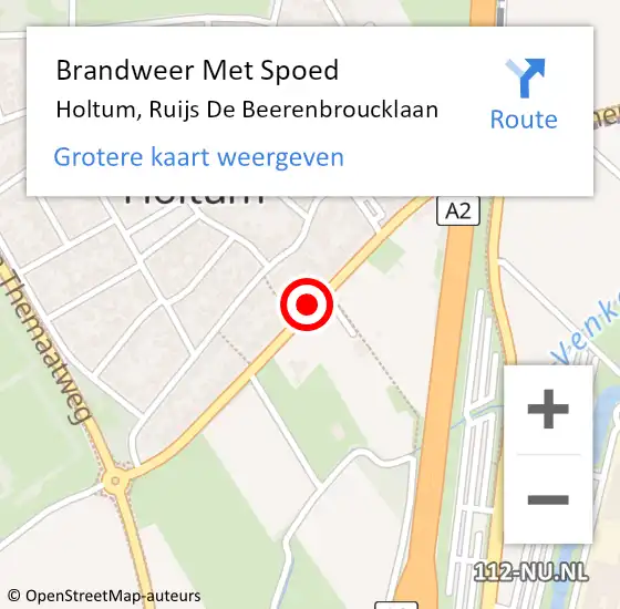 Locatie op kaart van de 112 melding: Brandweer Met Spoed Naar Holtum, Ruijs De Beerenbroucklaan op 13 juli 2020 19:29