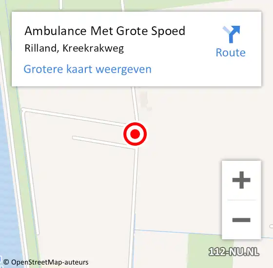Locatie op kaart van de 112 melding: Ambulance Met Grote Spoed Naar Rilland, Kreekrakweg op 13 juli 2020 20:44
