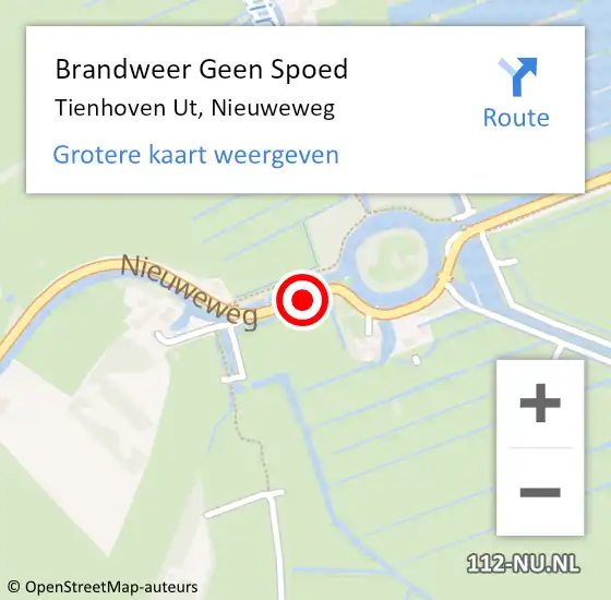 Locatie op kaart van de 112 melding: Brandweer Geen Spoed Naar Tienhoven Ut, Nieuweweg op 14 juli 2020 01:09