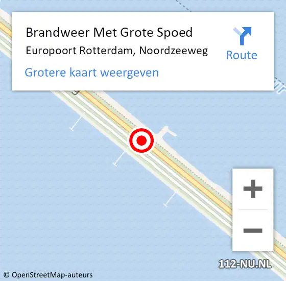 Locatie op kaart van de 112 melding: Brandweer Met Grote Spoed Naar Europoort Rotterdam, Noordzeeweg op 14 juli 2020 04:43
