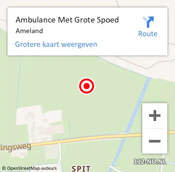 Locatie op kaart van de 112 melding: Ambulance Met Grote Spoed Naar Ameland op 14 juli 2020 06:19