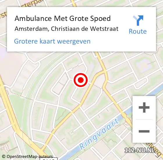Locatie op kaart van de 112 melding: Ambulance Met Grote Spoed Naar Amsterdam, Reitzstraat op 14 juli 2020 07:09