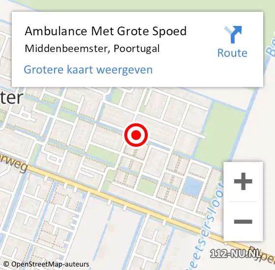 Locatie op kaart van de 112 melding: Ambulance Met Grote Spoed Naar Middenbeemster, Poortugal op 14 juli 2020 07:46