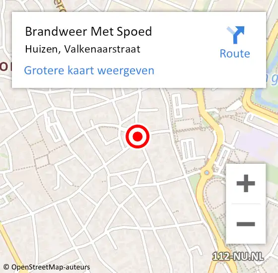 Locatie op kaart van de 112 melding: Brandweer Met Spoed Naar Huizen, Valkenaarstraat op 14 juli 2020 08:59