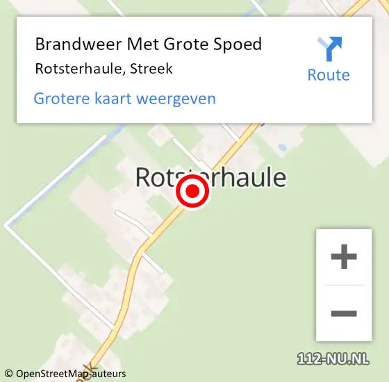 Locatie op kaart van de 112 melding: Brandweer Met Grote Spoed Naar Rotsterhaule, Streek op 14 juli 2020 12:25