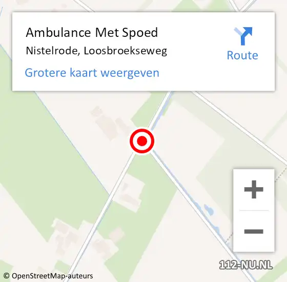 Locatie op kaart van de 112 melding: Ambulance Met Spoed Naar Nistelrode, Loosbroekseweg op 14 juli 2020 12:51