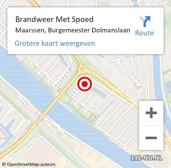 Locatie op kaart van de 112 melding: Brandweer Met Spoed Naar Maarssen, Burgemeester Dolmanslaan op 14 juli 2020 13:33