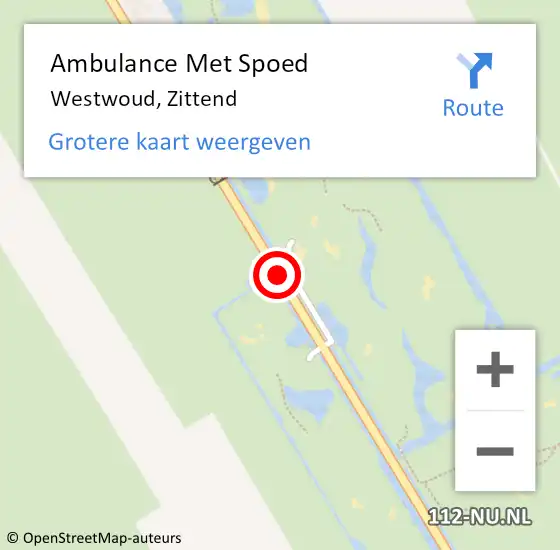 Locatie op kaart van de 112 melding: Ambulance Met Spoed Naar Westwoud, Zittend op 14 juli 2020 13:35