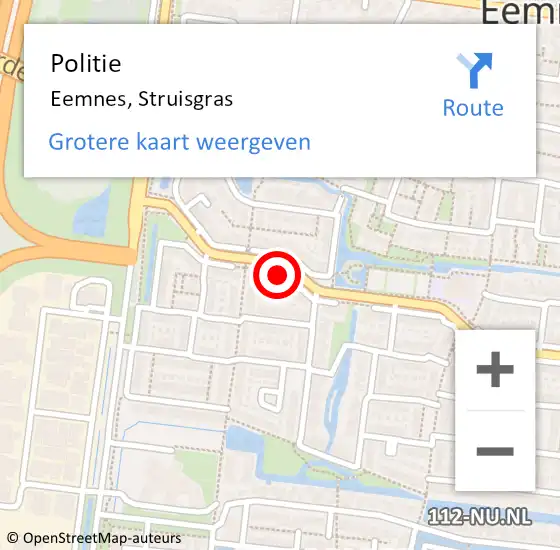 Locatie op kaart van de 112 melding: Politie Eemnes, Struisgras op 14 juli 2020 16:06