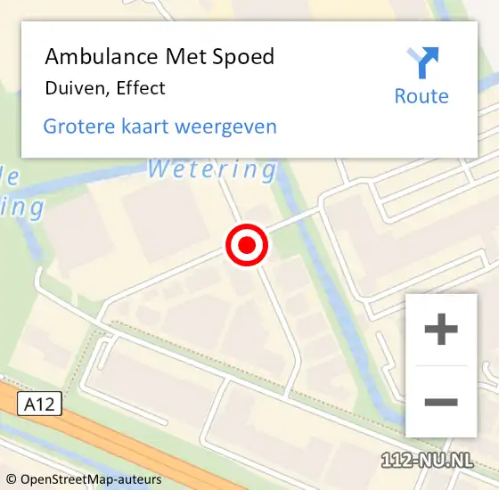 Locatie op kaart van de 112 melding: Ambulance Met Spoed Naar Duiven, Effect op 14 juli 2020 16:56