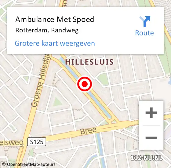 Locatie op kaart van de 112 melding: Ambulance Met Spoed Naar Rotterdam, Randweg op 14 juli 2020 17:00
