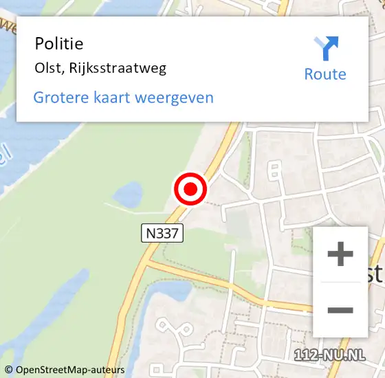 Locatie op kaart van de 112 melding: Politie Olst, Rijksstraatweg op 14 juli 2020 18:28