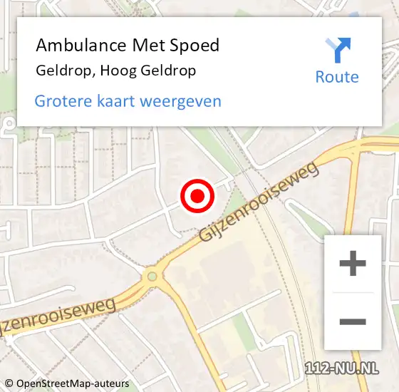 Locatie op kaart van de 112 melding: Ambulance Met Spoed Naar Geldrop, Hoog Geldrop op 14 juli 2020 21:44