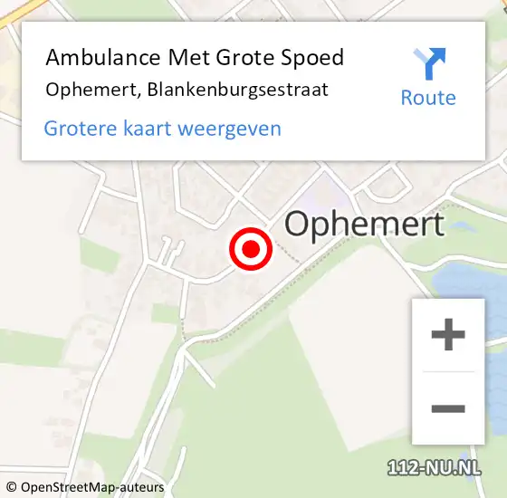 Locatie op kaart van de 112 melding: Ambulance Met Grote Spoed Naar Ophemert, Blankenburgsestraat op 14 juli 2020 22:27