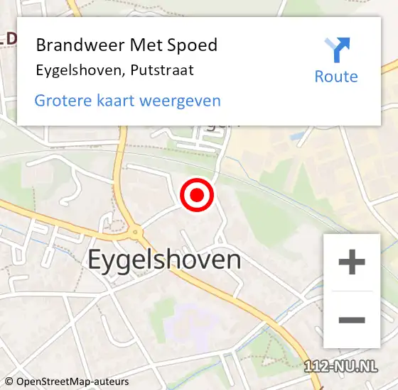 Locatie op kaart van de 112 melding: Brandweer Met Spoed Naar Eygelshoven, Putstraat op 15 juli 2020 03:04