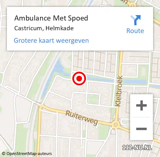 Locatie op kaart van de 112 melding: Ambulance Met Spoed Naar Castricum, Helmkade op 15 juli 2020 04:47