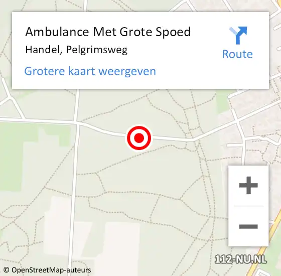Locatie op kaart van de 112 melding: Ambulance Met Grote Spoed Naar Handel, Pelgrimsweg op 15 juli 2020 08:09