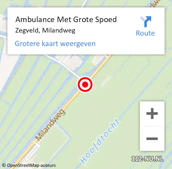 Locatie op kaart van de 112 melding: Ambulance Met Grote Spoed Naar Zegveld, Milandweg op 15 juli 2020 10:58