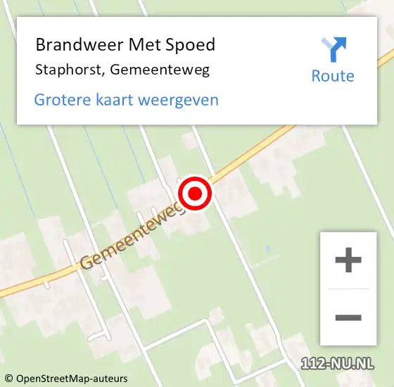Locatie op kaart van de 112 melding: Brandweer Met Spoed Naar Staphorst, Gemeenteweg op 15 juli 2020 11:08