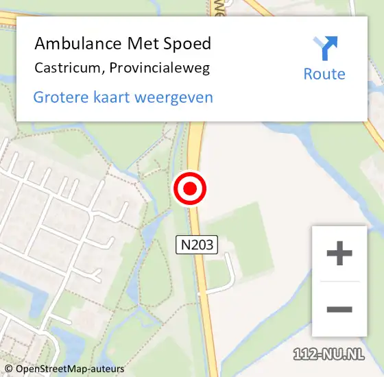 Locatie op kaart van de 112 melding: Ambulance Met Spoed Naar Castricum, Provincialeweg op 15 juli 2020 12:11