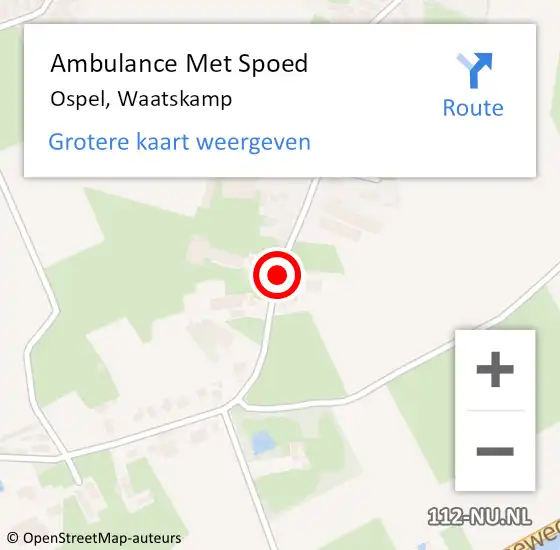 Locatie op kaart van de 112 melding: Ambulance Met Spoed Naar Ospel, Waatskamp op 15 juli 2020 12:47