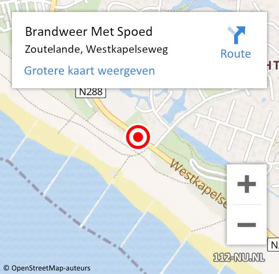 Locatie op kaart van de 112 melding: Brandweer Met Spoed Naar Zoutelande, Westkapelseweg op 15 juli 2020 14:45