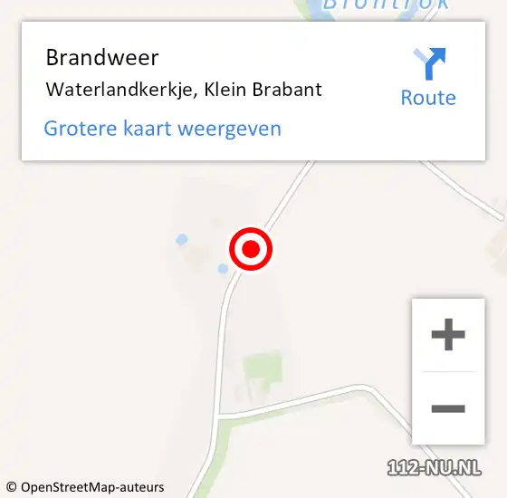 Locatie op kaart van de 112 melding: Brandweer Waterlandkerkje, Klein Brabant op 15 juli 2020 19:04