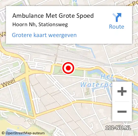 Locatie op kaart van de 112 melding: Ambulance Met Grote Spoed Naar Hoorn Nh, Stationsweg op 15 juli 2020 19:24