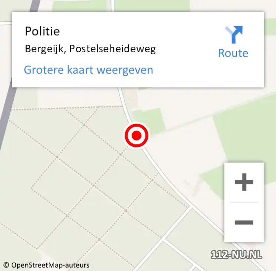 Locatie op kaart van de 112 melding: Politie Bergeijk, Postelseheideweg op 15 juli 2020 20:20