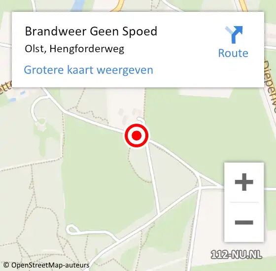 Locatie op kaart van de 112 melding: Brandweer Geen Spoed Naar Olst, Hengforderweg op 15 juli 2020 21:36